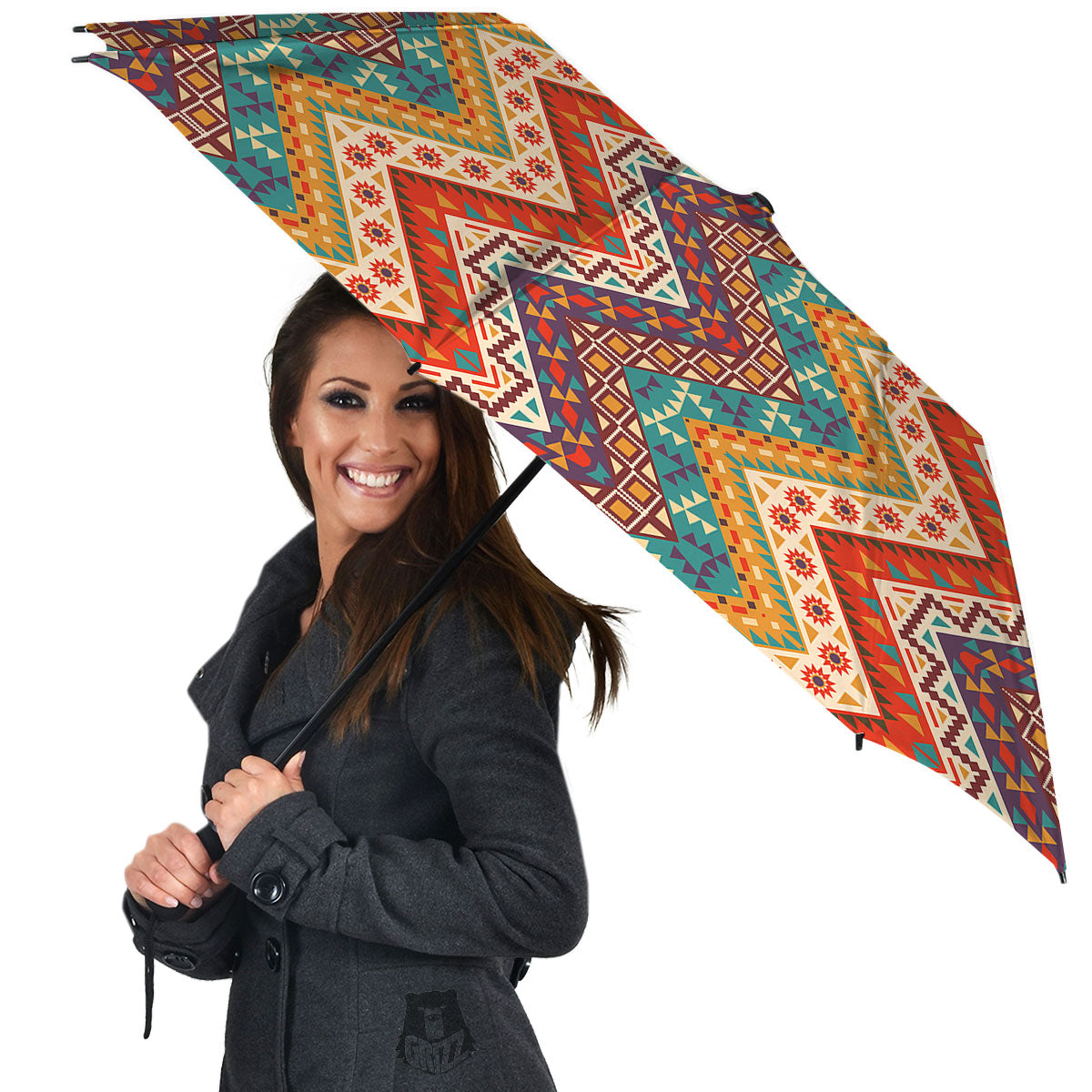American Native Tribal Chevron Print Umbrella-grizzshop