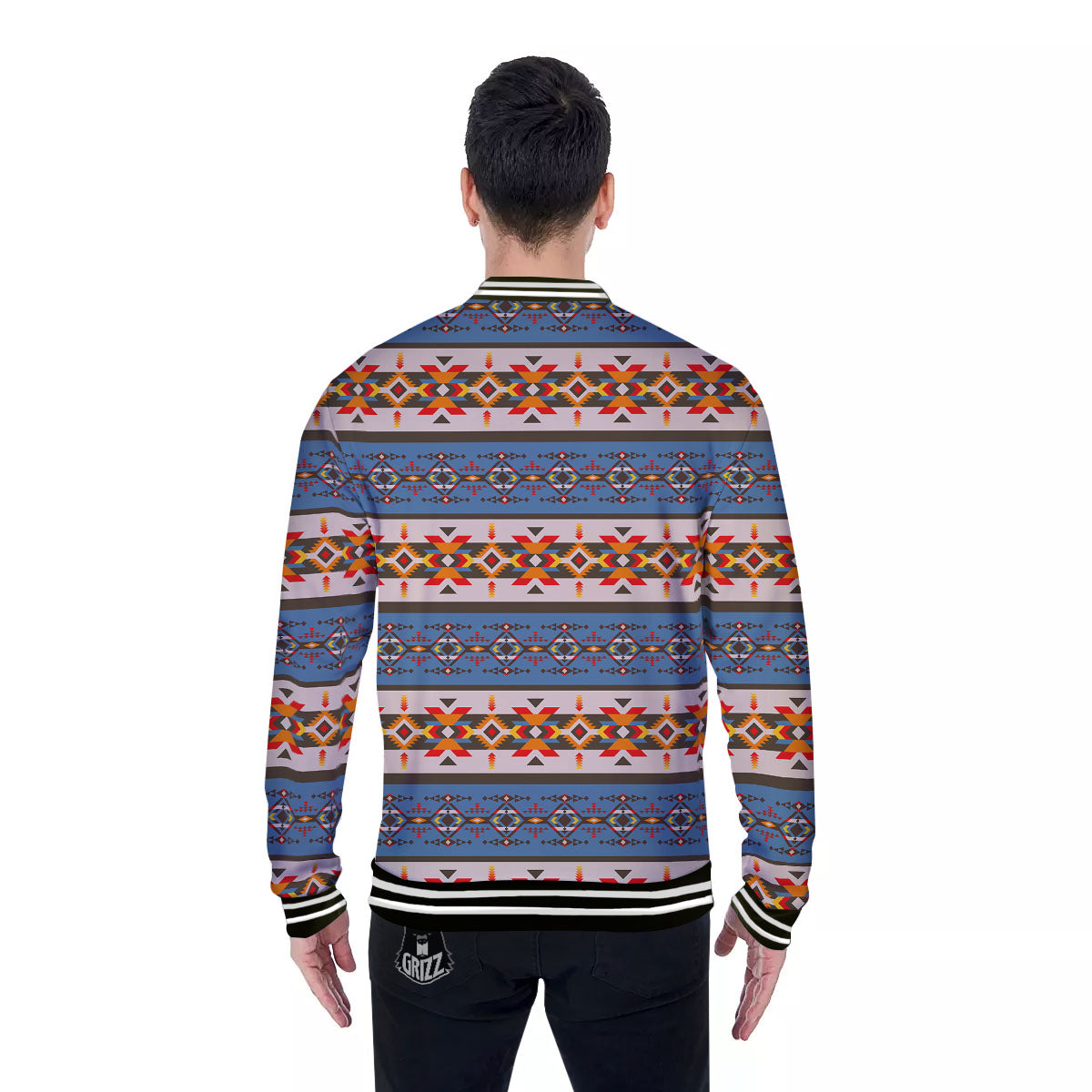 American Native Tribal Navajo Print Baseball Jacket-grizzshop