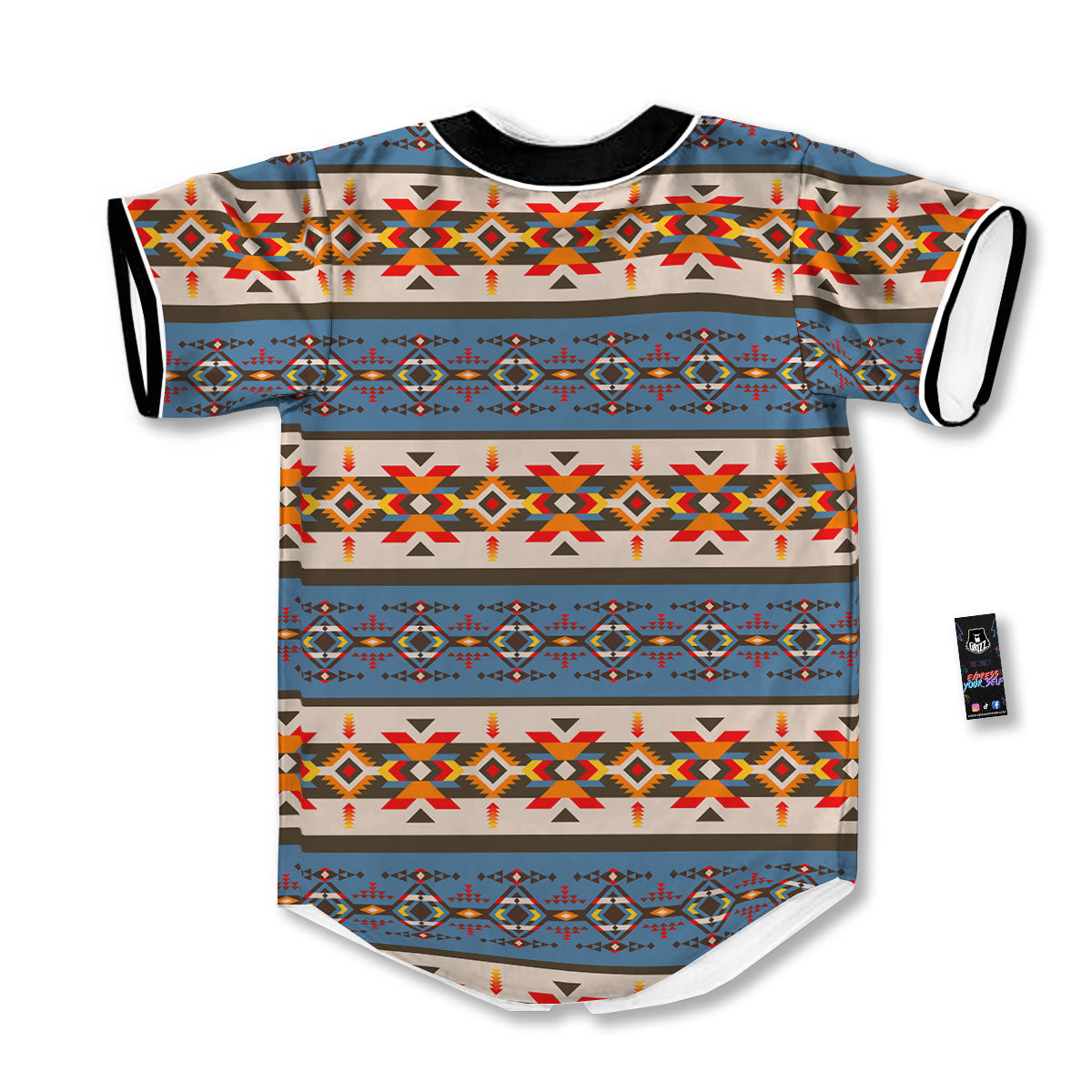 American Native Tribal Navajo Print Baseball Jersey-grizzshop