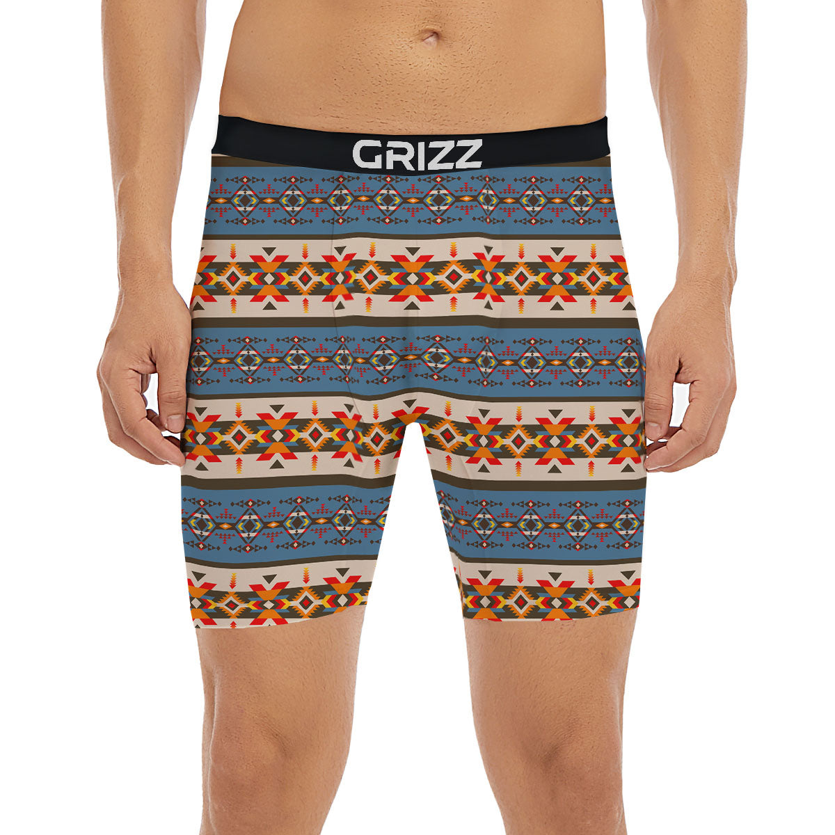 American Native Tribal Navajo Print Boxer Briefs-grizzshop