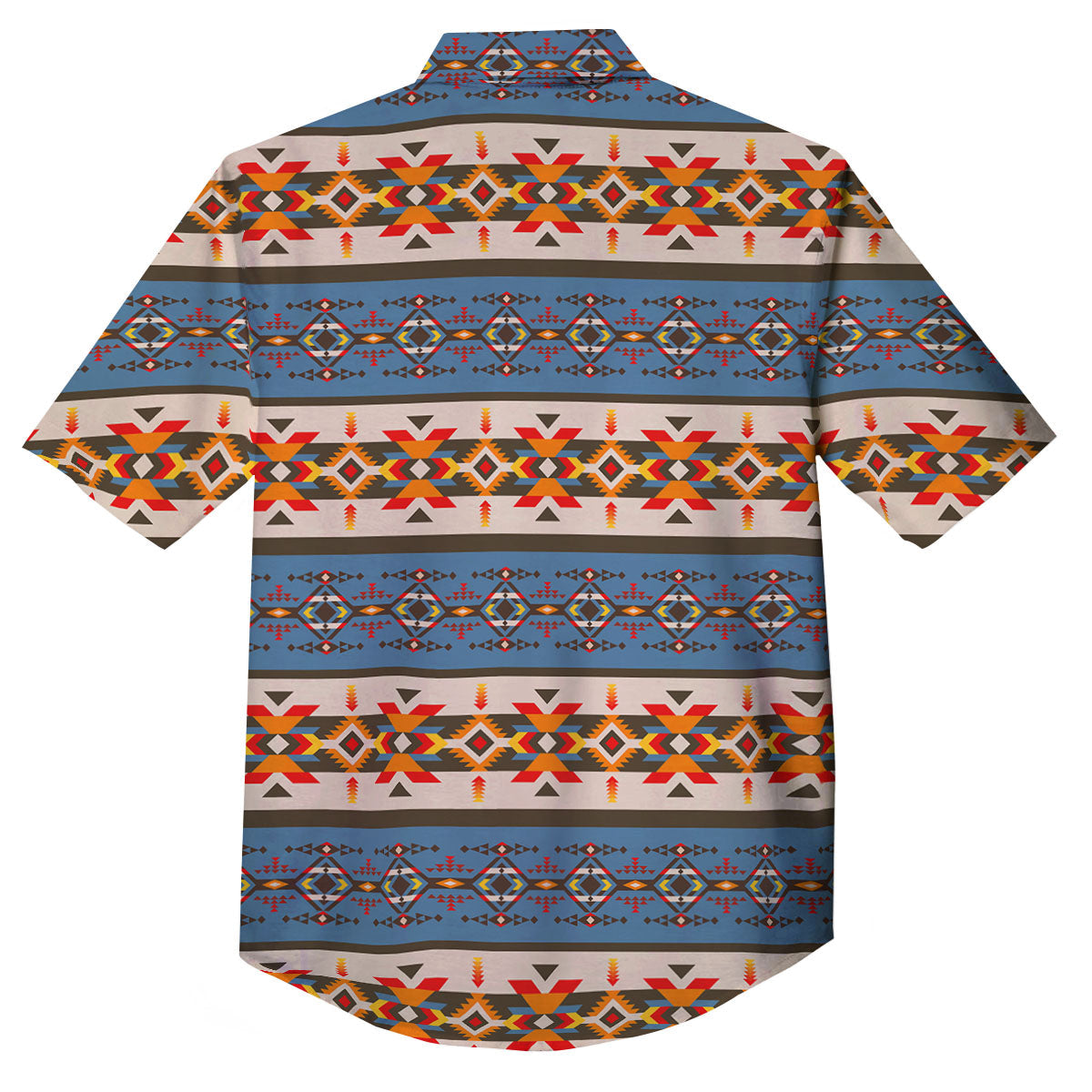 American Native Tribal Navajo Print Button Up Shirt-grizzshop