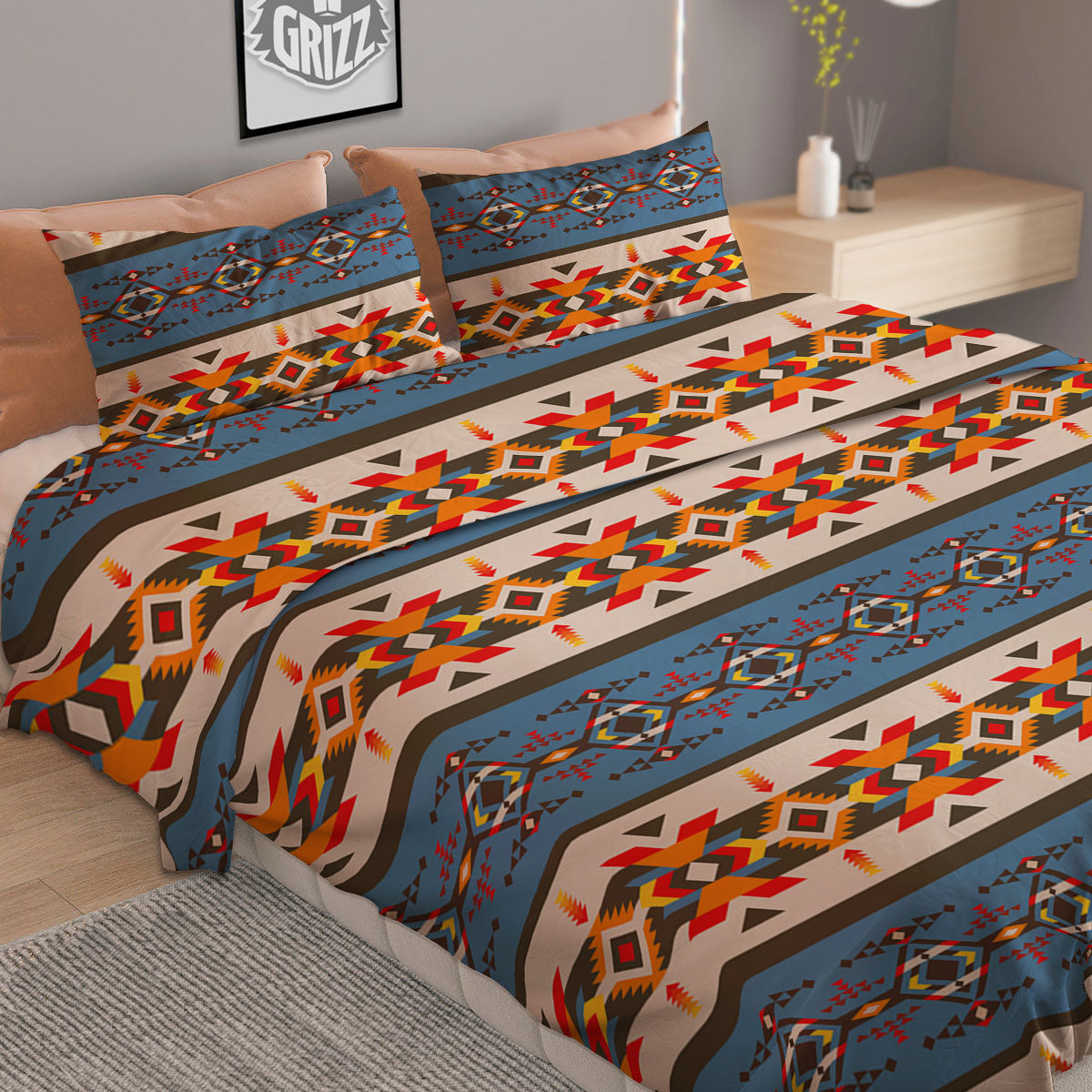 American Native Tribal Navajo Print Duvet Cover Bedding Set