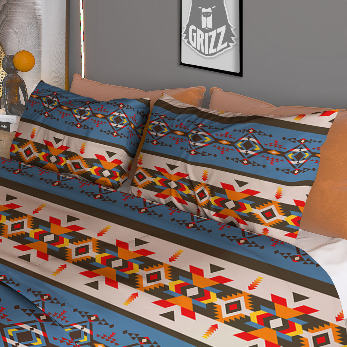 American Native Tribal Navajo Print Duvet Cover Bedding Set