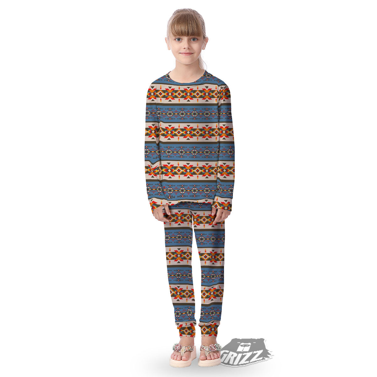 American Native Tribal Navajo Print Kid's Pajamas-grizzshop