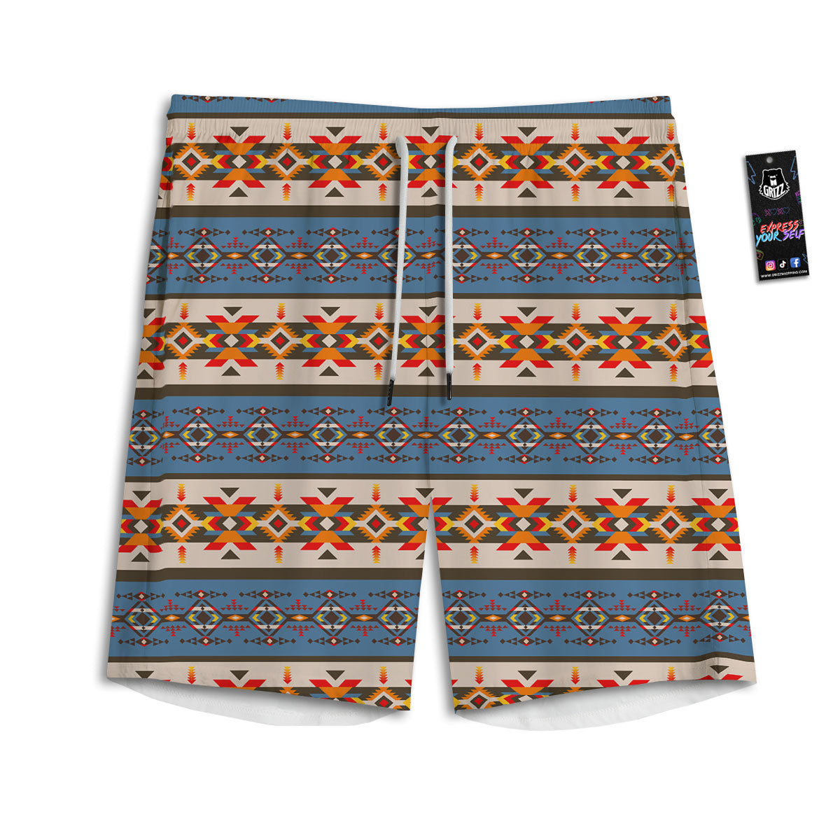 American Native Tribal Navajo Print Men's Athletic Shorts