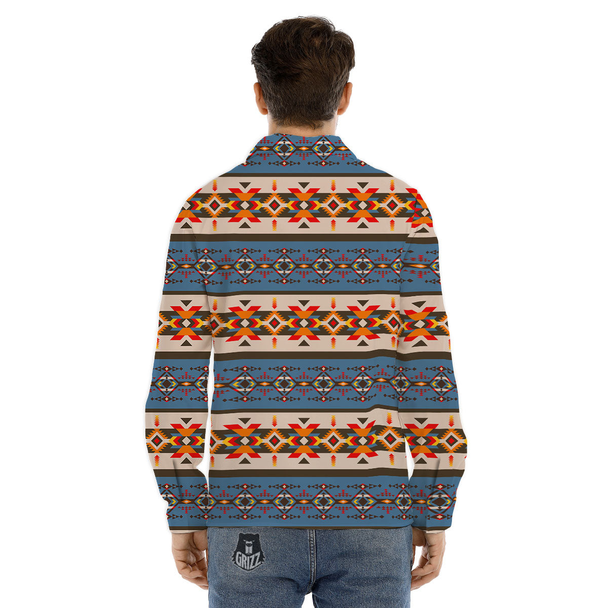 American Native Tribal Navajo Print Men's Dress Shirts-grizzshop