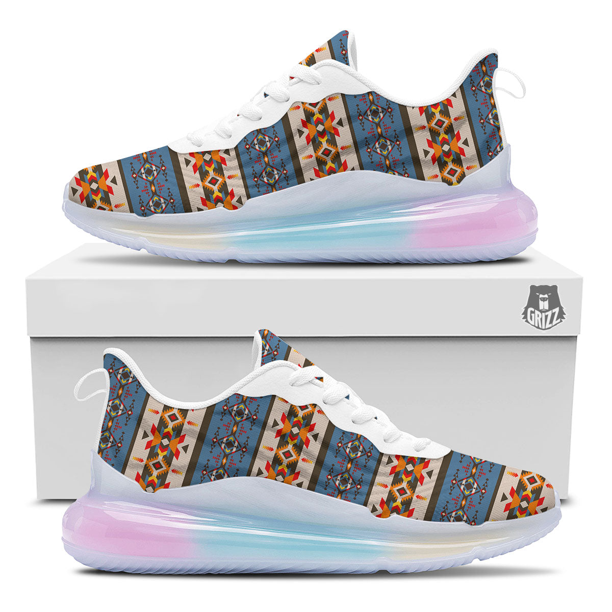 American Native Tribal Navajo Print Running Sneakers-grizzshop