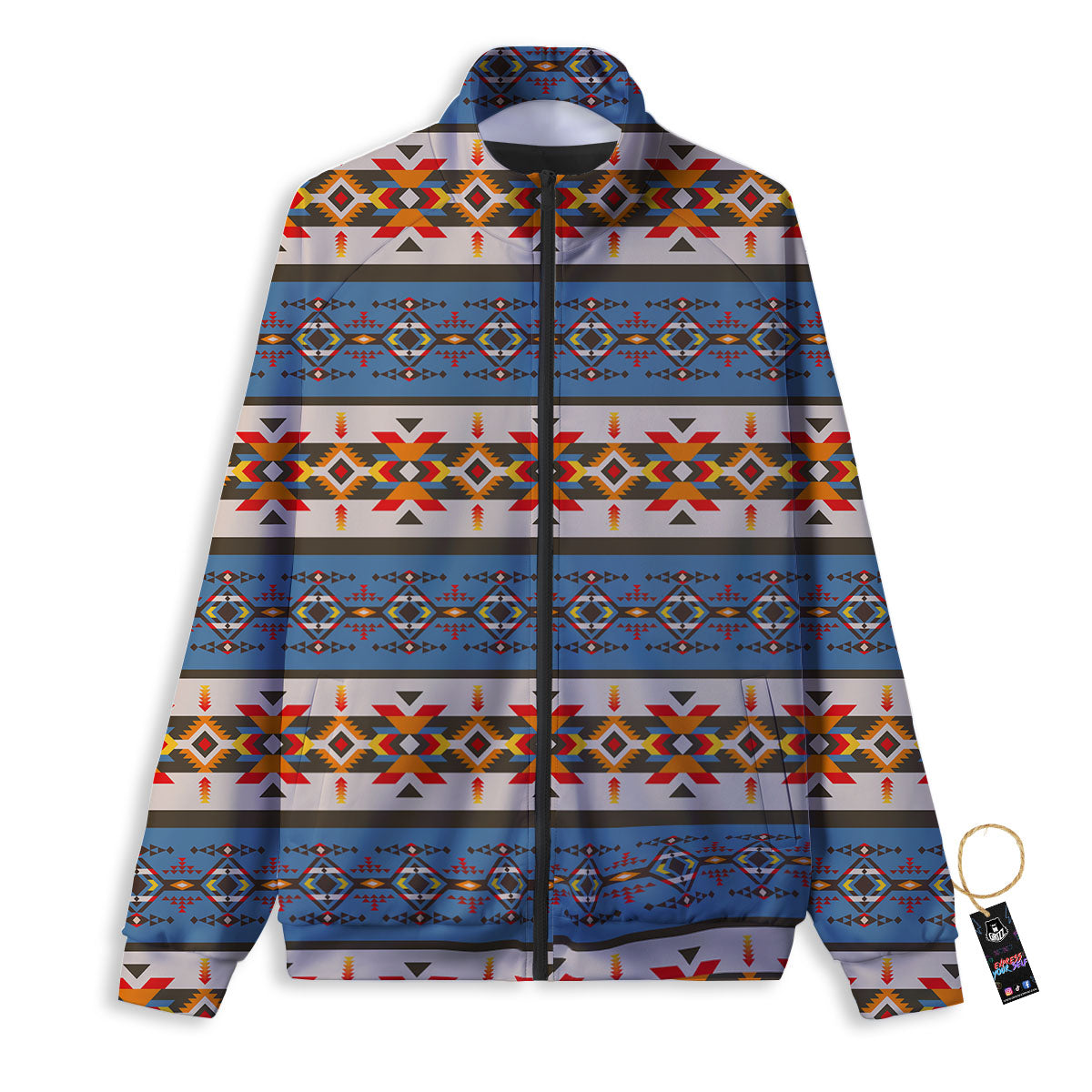American Native Tribal Navajo Print Track Jacket-grizzshop