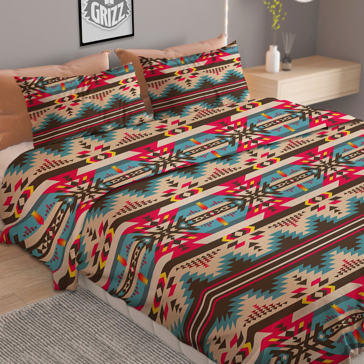 American Native Tribal Print Pattern Duvet Cover Bedding Set