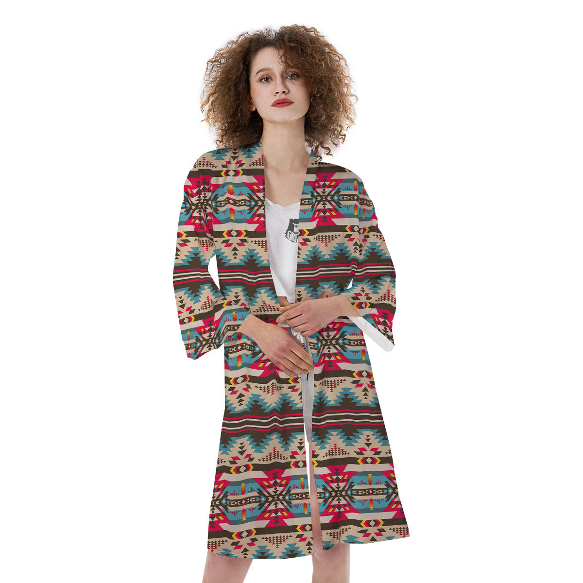 American Native Tribal Print Pattern Kimono-grizzshop