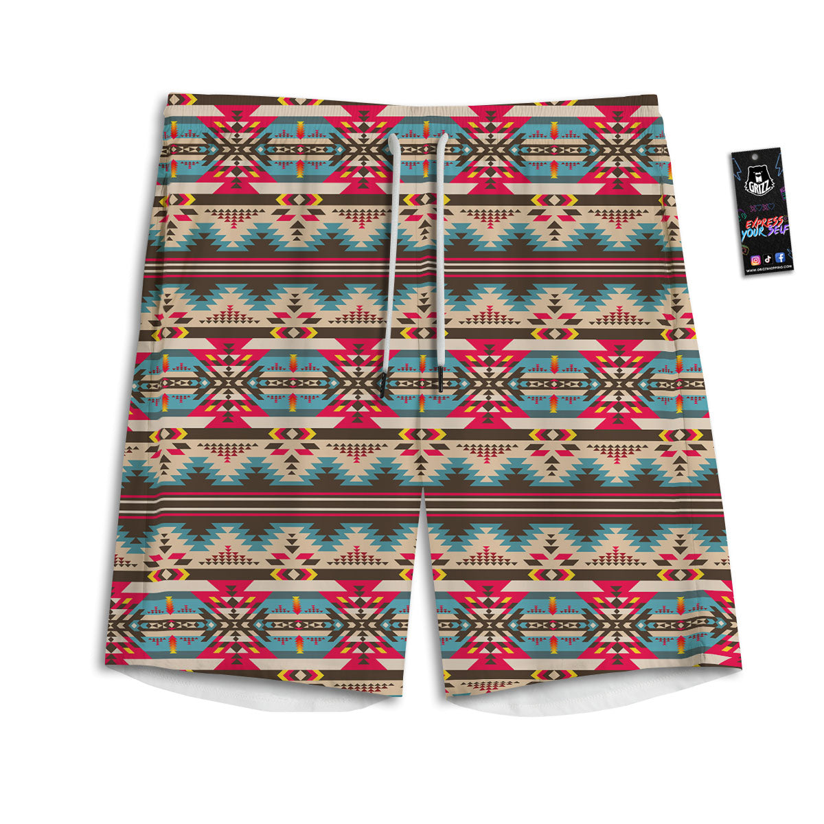 American Native Tribal Print Pattern Men's Athletic Shorts
