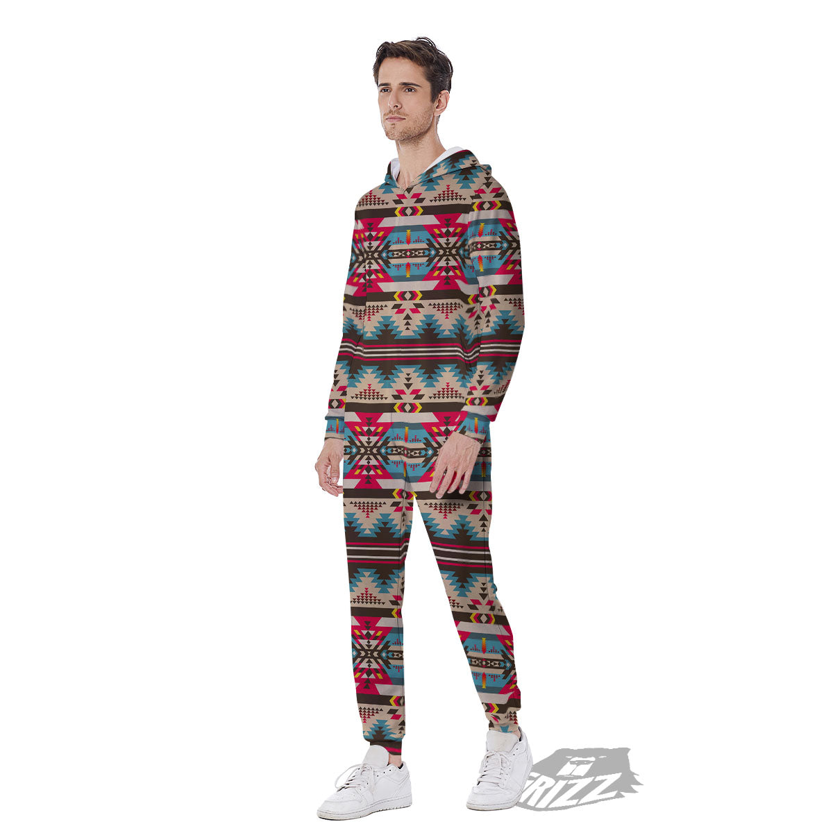 American Native Tribal Print Pattern Men's Jumpsuit-grizzshop