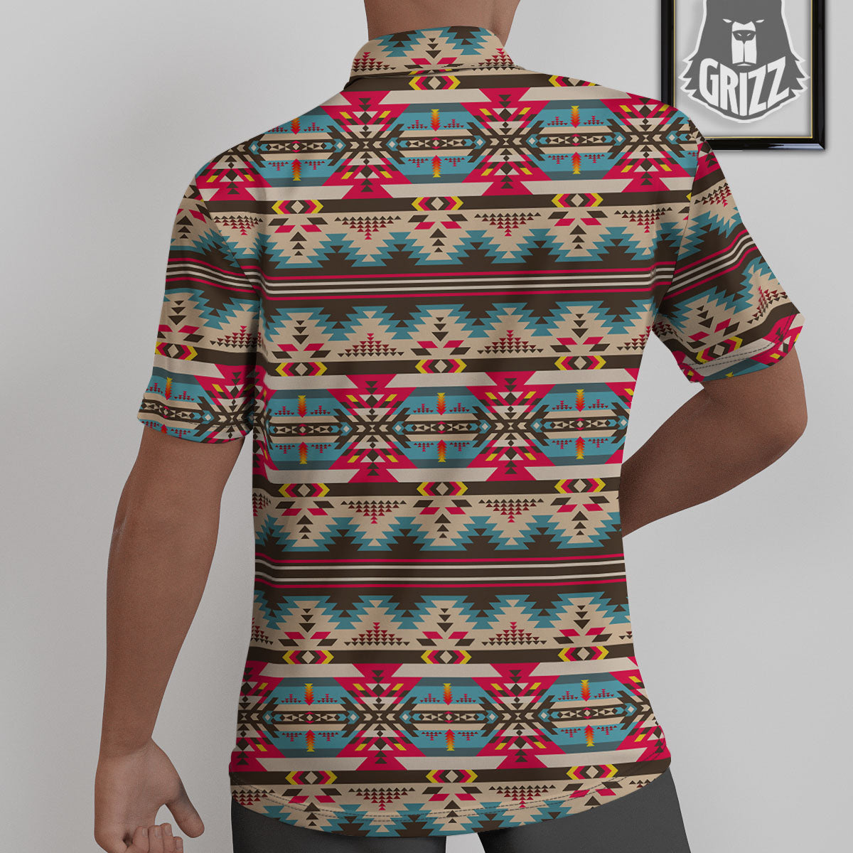 American Native Tribal Print Pattern Untucked Shirts-grizzshop