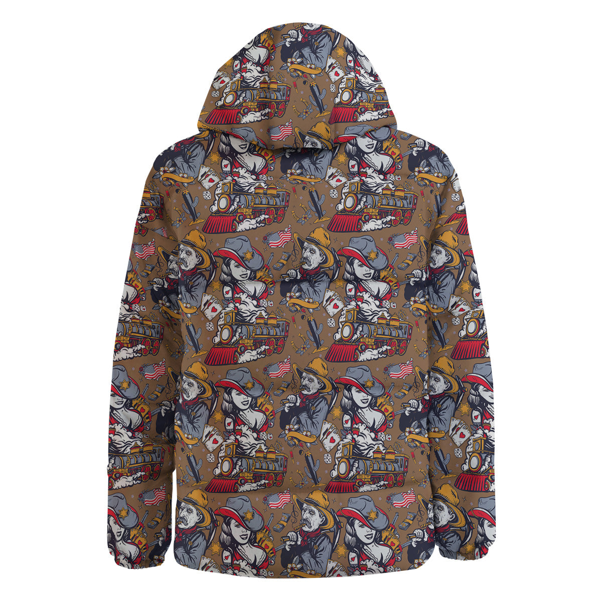 American Old West History Print Pattern Down Jacket-grizzshop