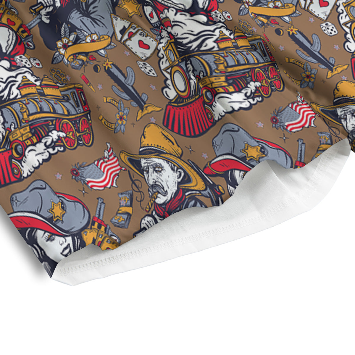 American Old West History Print Pattern Men's Athletic Shorts