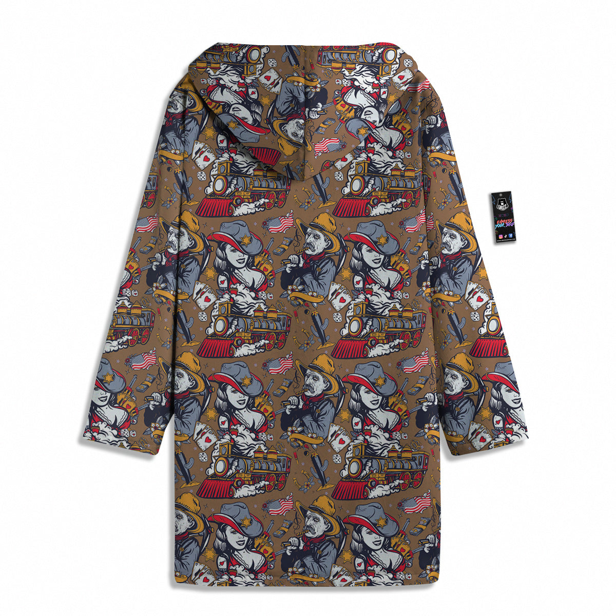 American Old West History Print Pattern Men's Windbreaker Jacket-grizzshop