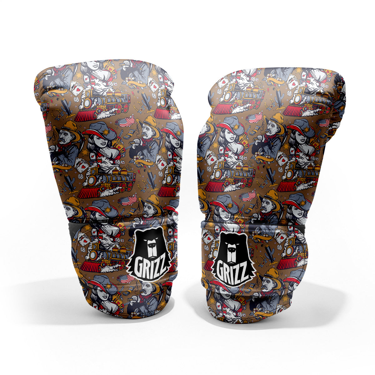 American Old West History Print Pattern Pro Boxing Glove