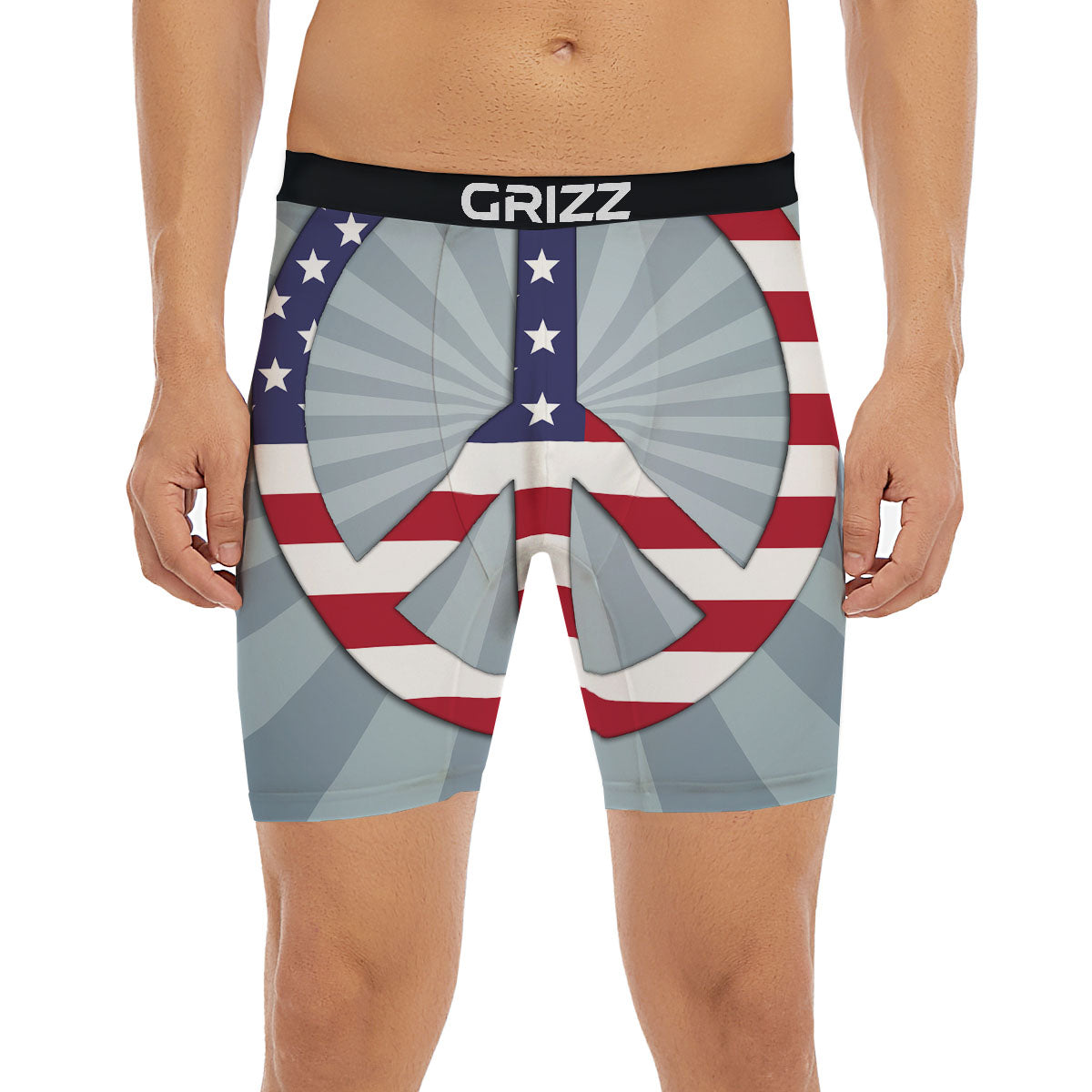 American Peace Flag Print Boxer Briefs-grizzshop