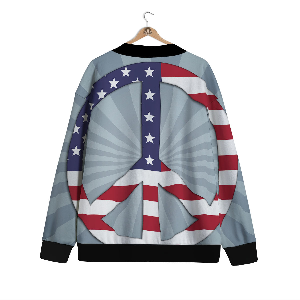 American Peace Flag Print Cardigan-grizzshop