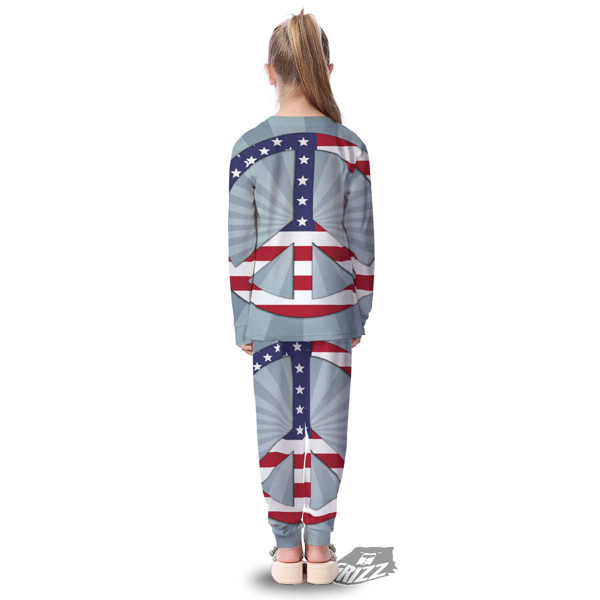American Peace Flag Print Kid's Pajamas-grizzshop