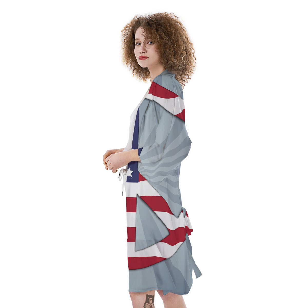 American Peace Flag Print Kimono-grizzshop