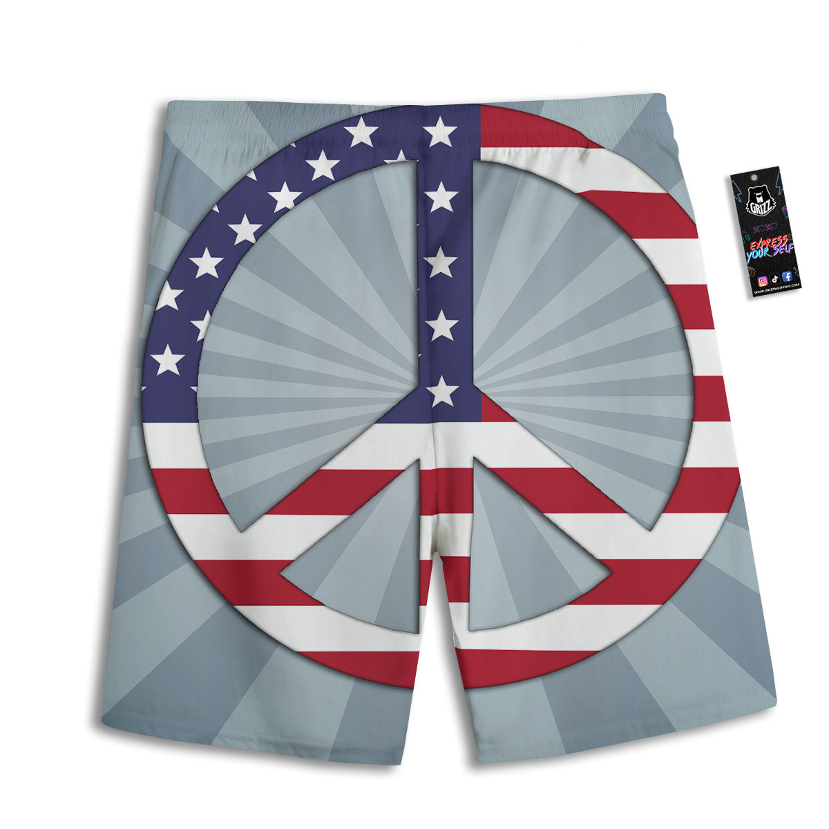 American Peace Flag Print Men's Athletic Shorts
