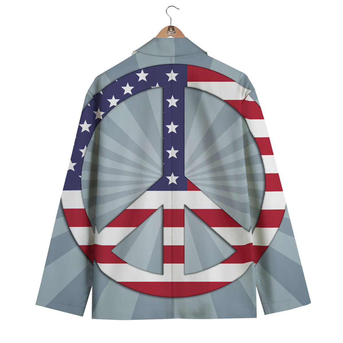 American Peace Flag Print Men's Blazer-grizzshop