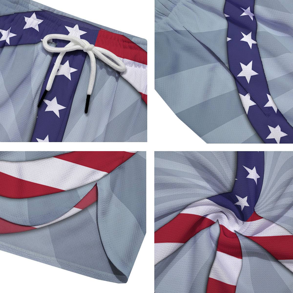 American Peace Flag Print Men's Running Shorts-grizzshop