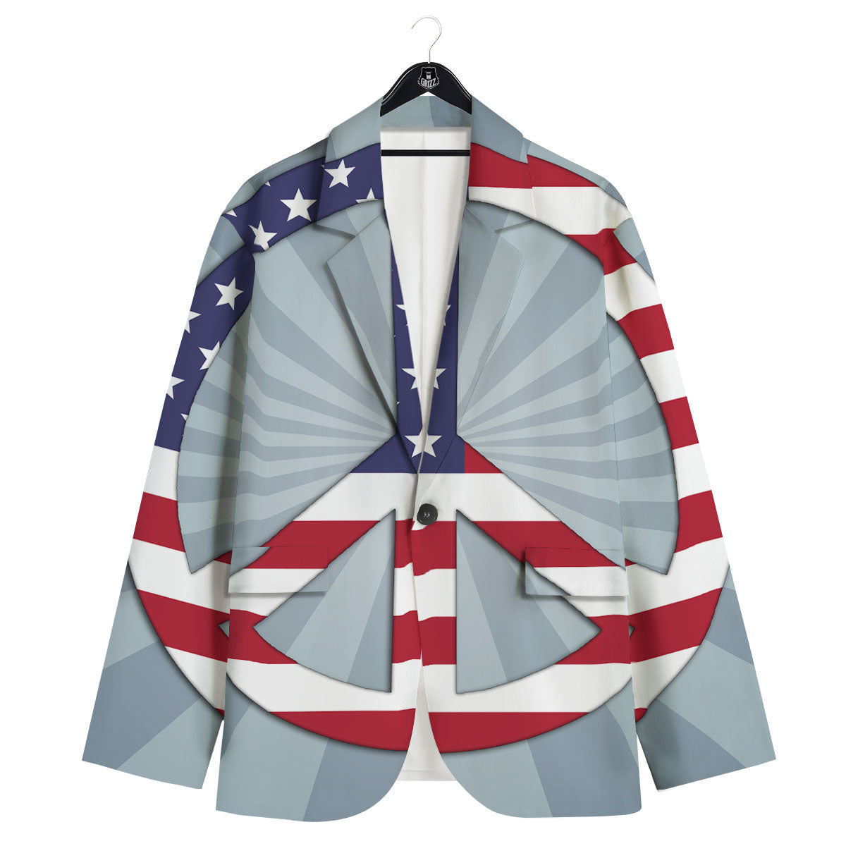 American Peace Flag Print Men's Sport Coat-grizzshop