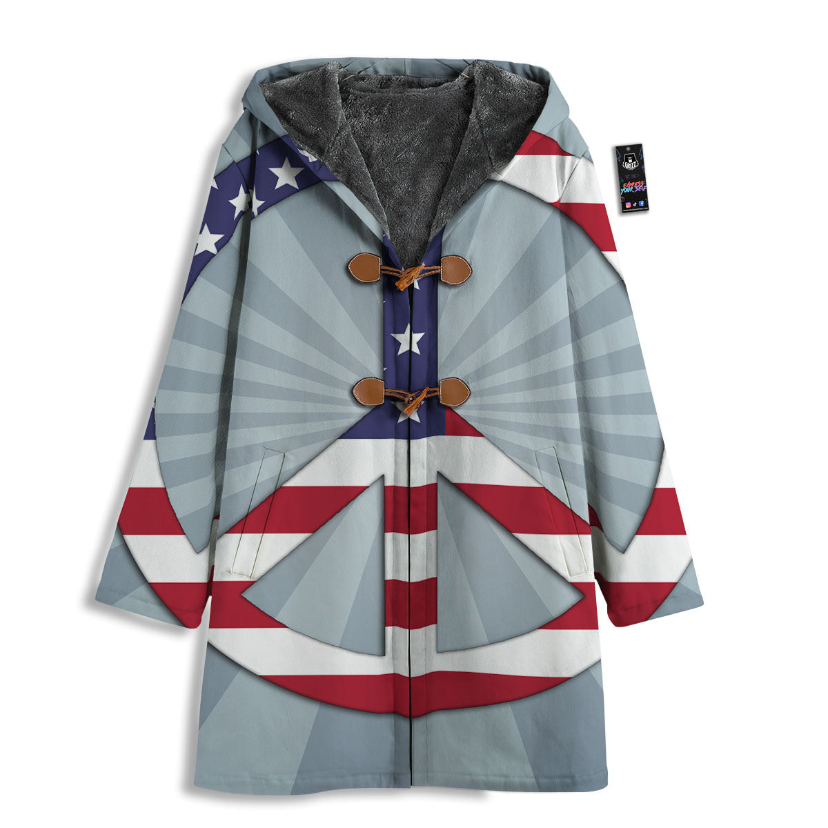 American Peace Flag Print Men's Windbreaker Jacket-grizzshop