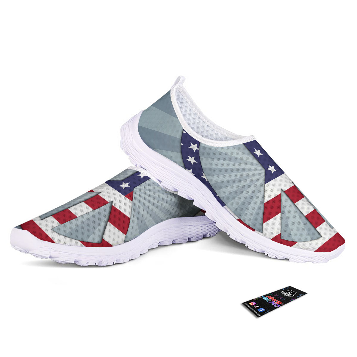 American Peace Flag Print Nurse Shoes-grizzshop