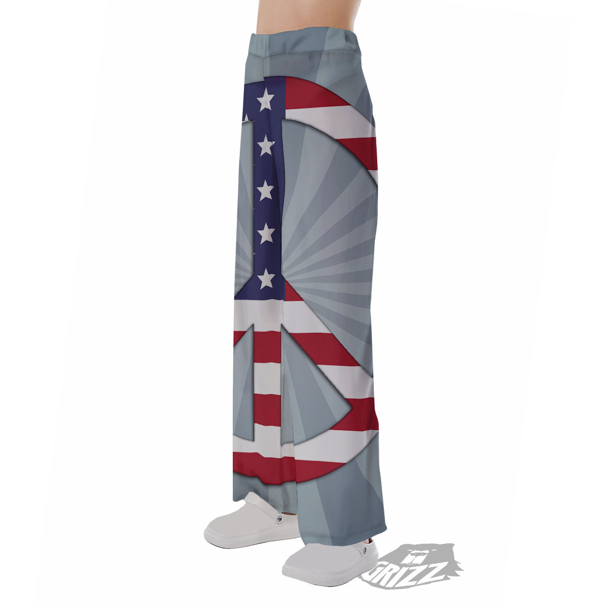 American Peace Flag Print Pajama Pants-grizzshop