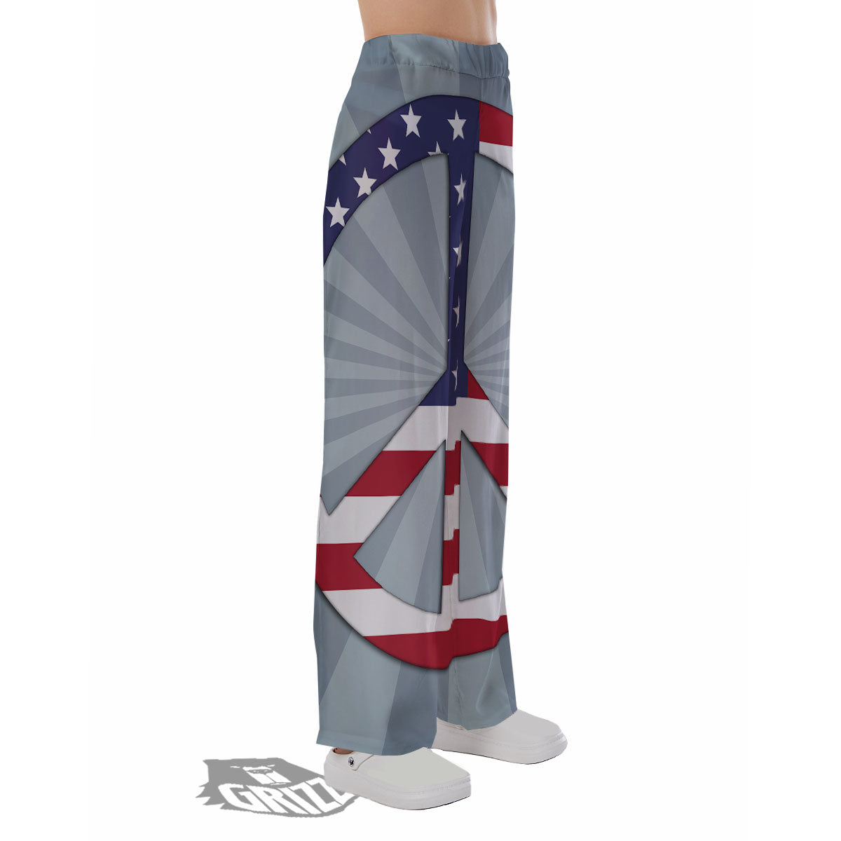 American Peace Flag Print Pajama Pants-grizzshop