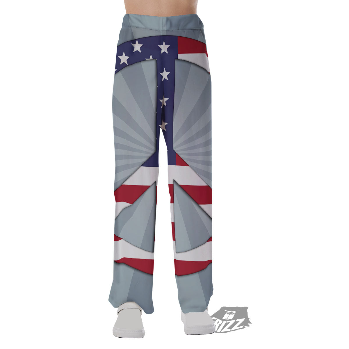 American Peace Flag Print Pajama Pants-grizzshop