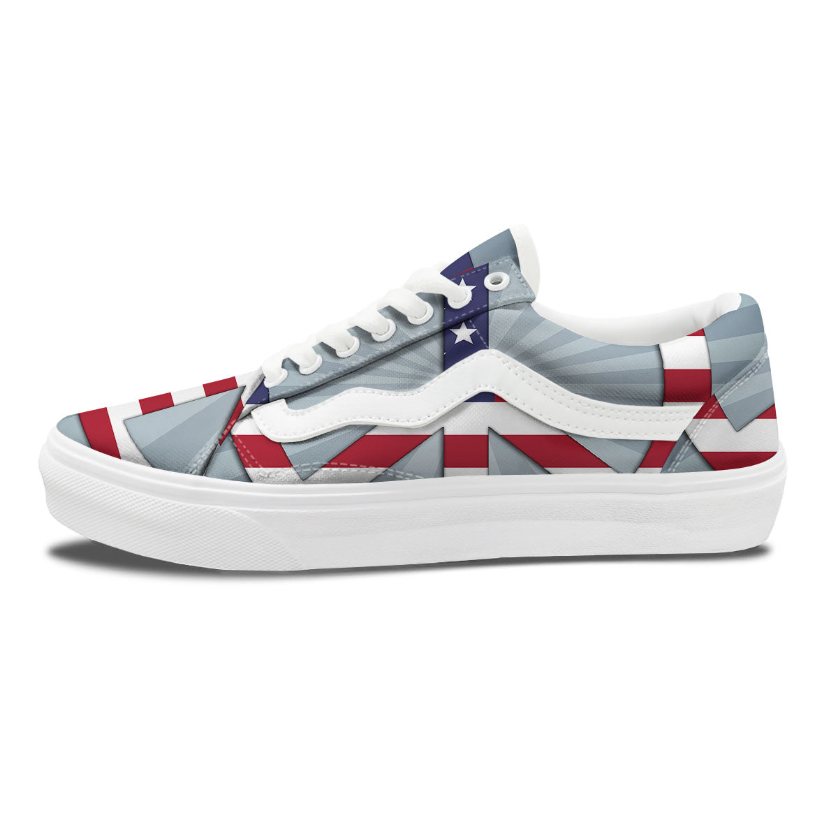 American Peace Flag Print Skate Shoes-grizzshop