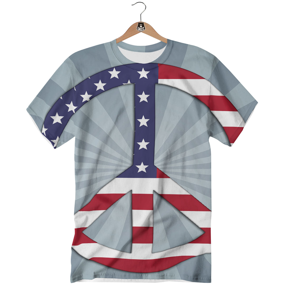 American Peace Flag Print T-Shirt-grizzshop