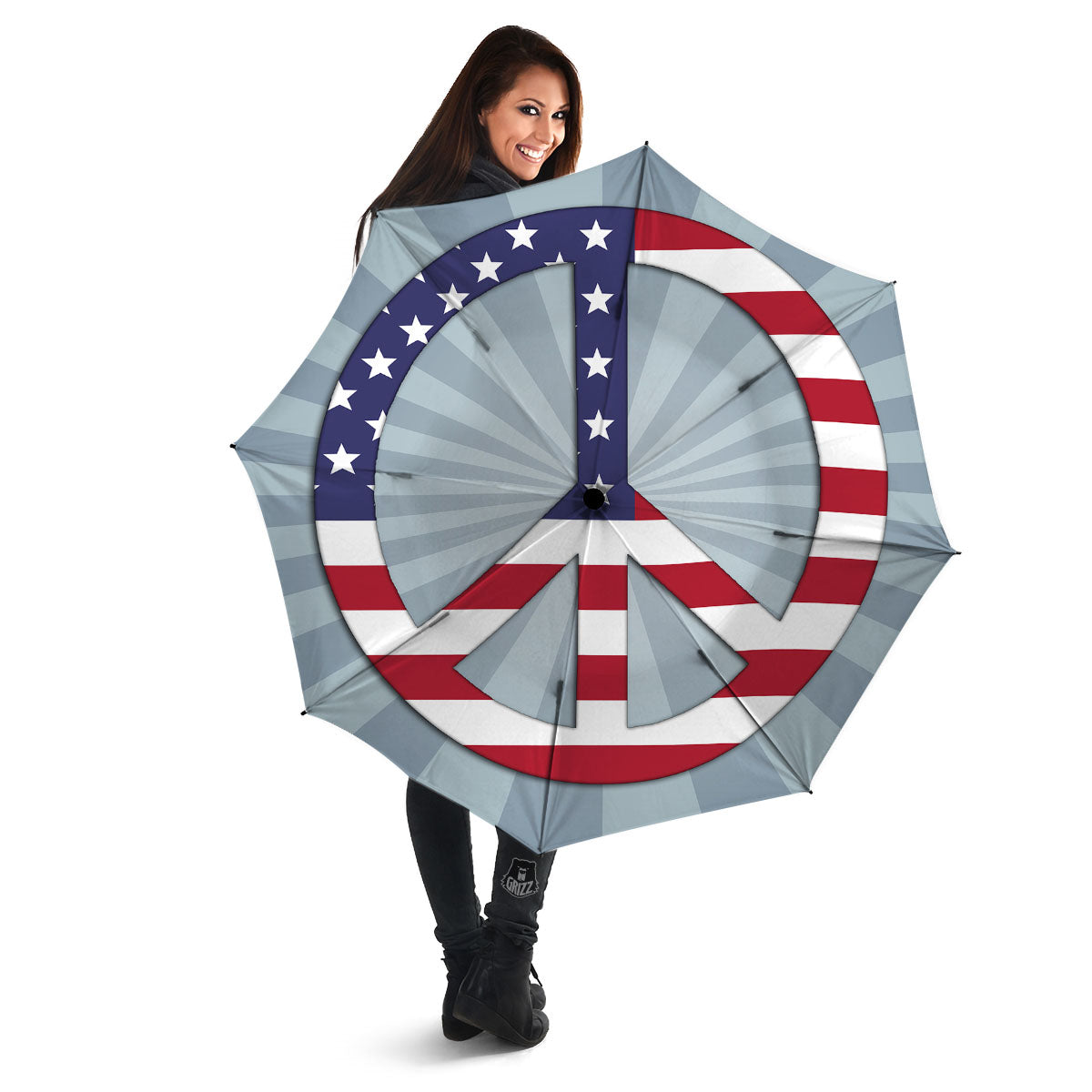 American Peace Flag Print Umbrella-grizzshop