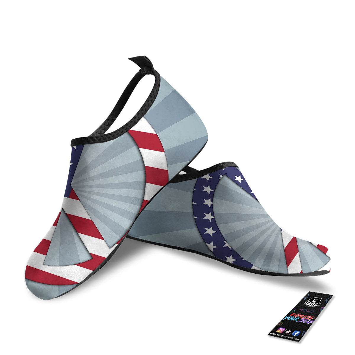 American Peace Flag Print Water Shoes-grizzshop