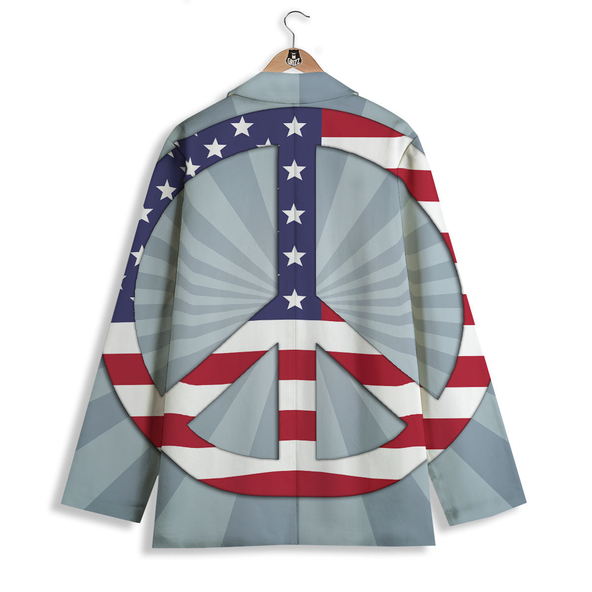 American Peace Flag Print Women's Blazer-grizzshop