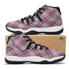 American Plaid 4th of July Print Black Bball Shoes-grizzshop
