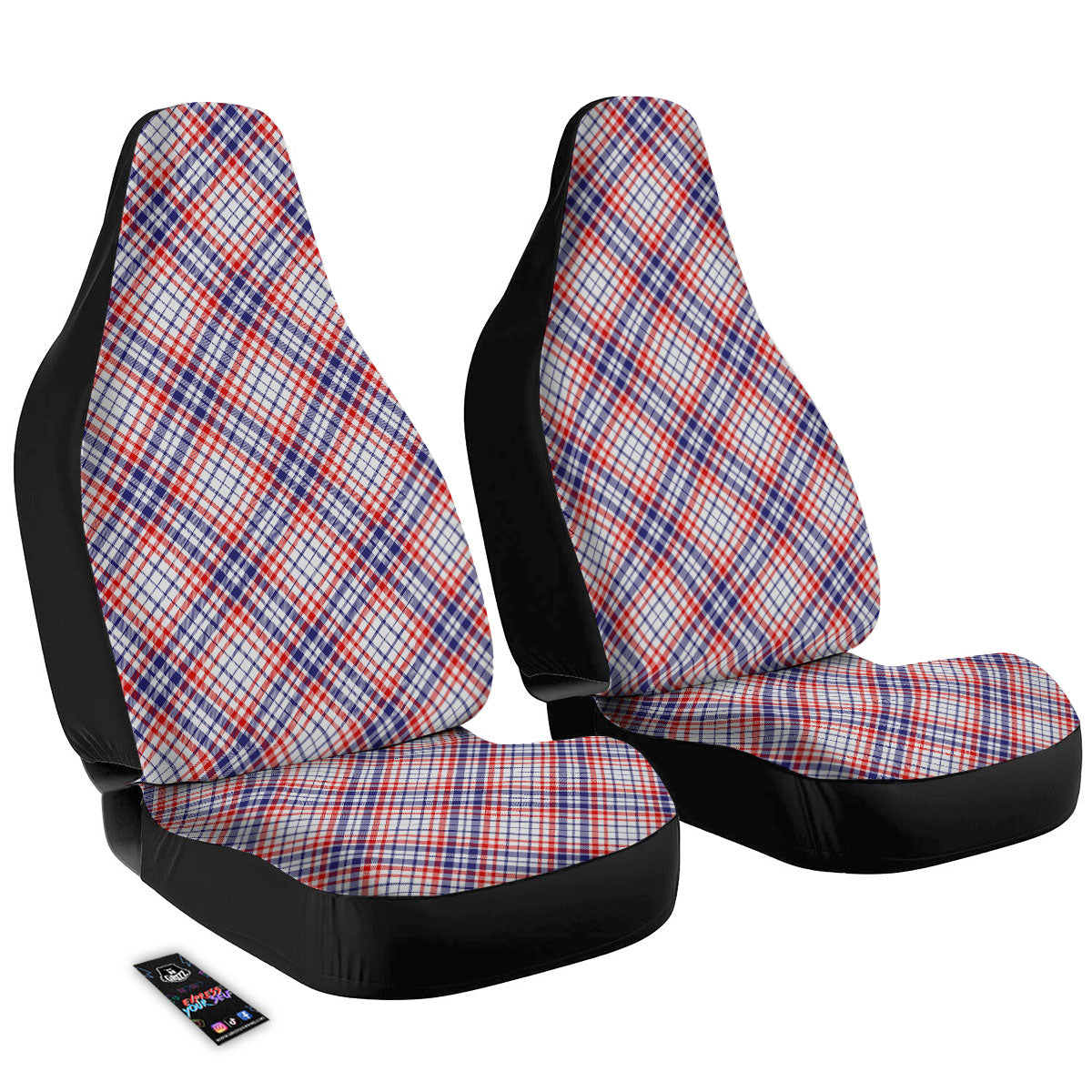 American Plaid 4th of July Print Car Seat Covers-grizzshop