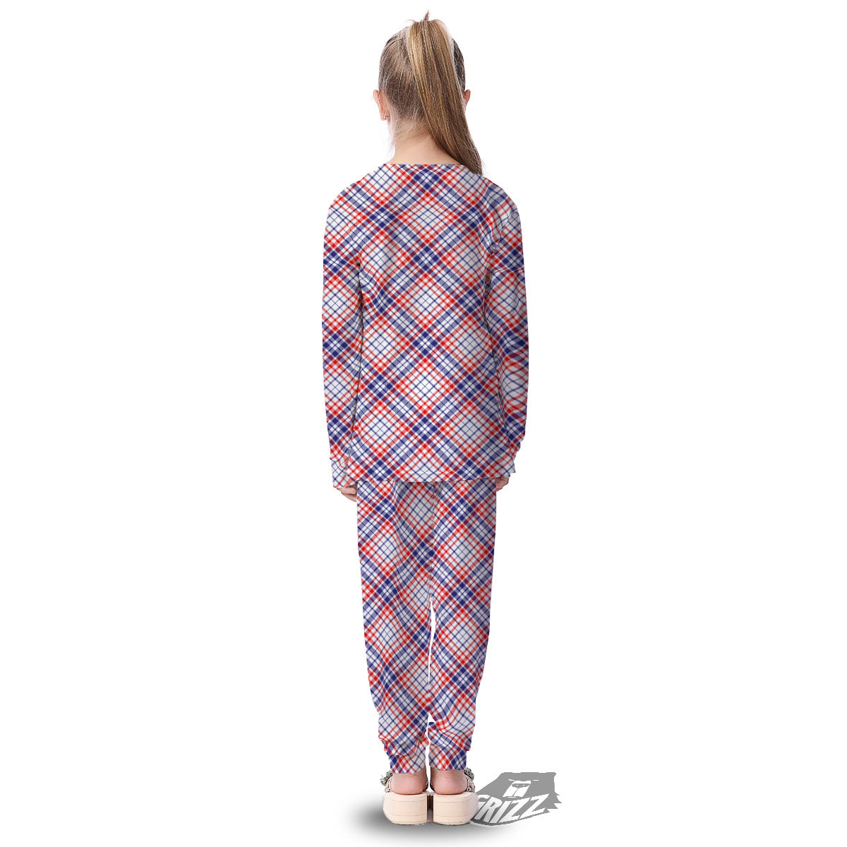 American Plaid 4th of July Print Kid's Pajamas-grizzshop
