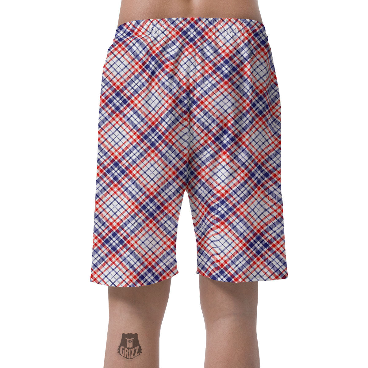 American Plaid 4th of July Print Men's Shorts-grizzshop