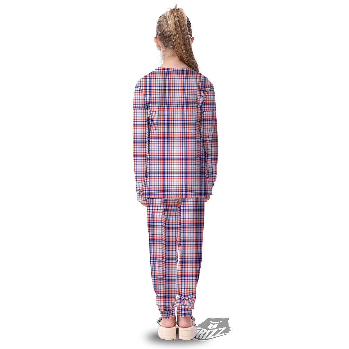 American Plaid Fourth of July Print Kid's Pajamas-grizzshop