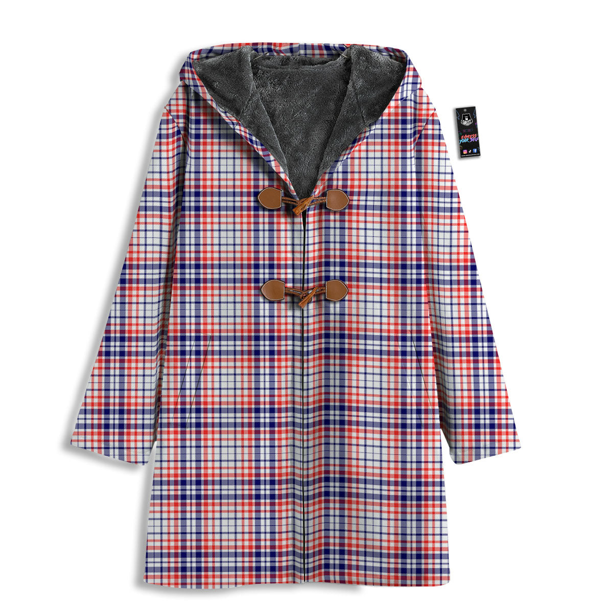 American Plaid Fourth of July Print Men's Windbreaker Jacket-grizzshop