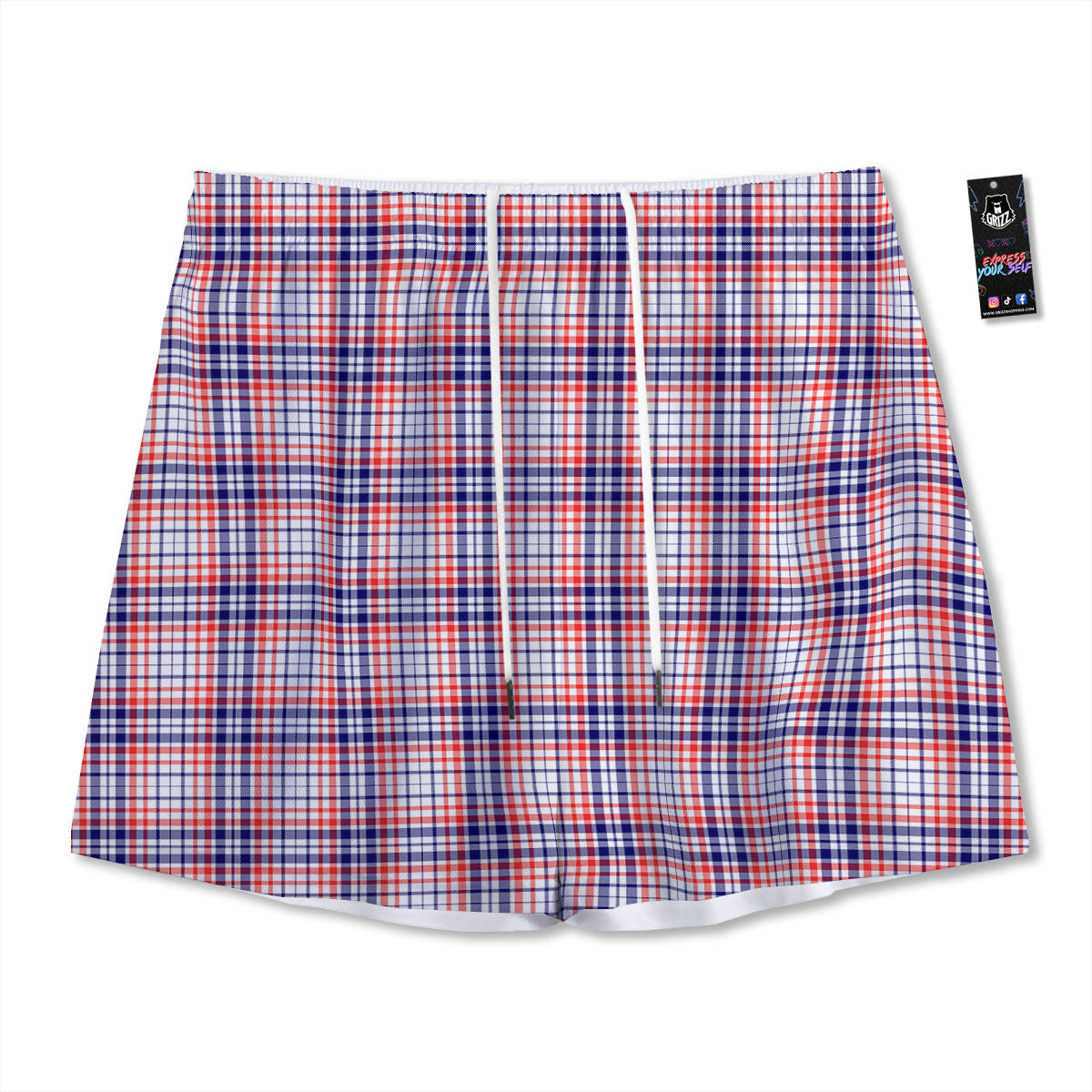 American Plaid Fourth of July Print Mesh Shorts