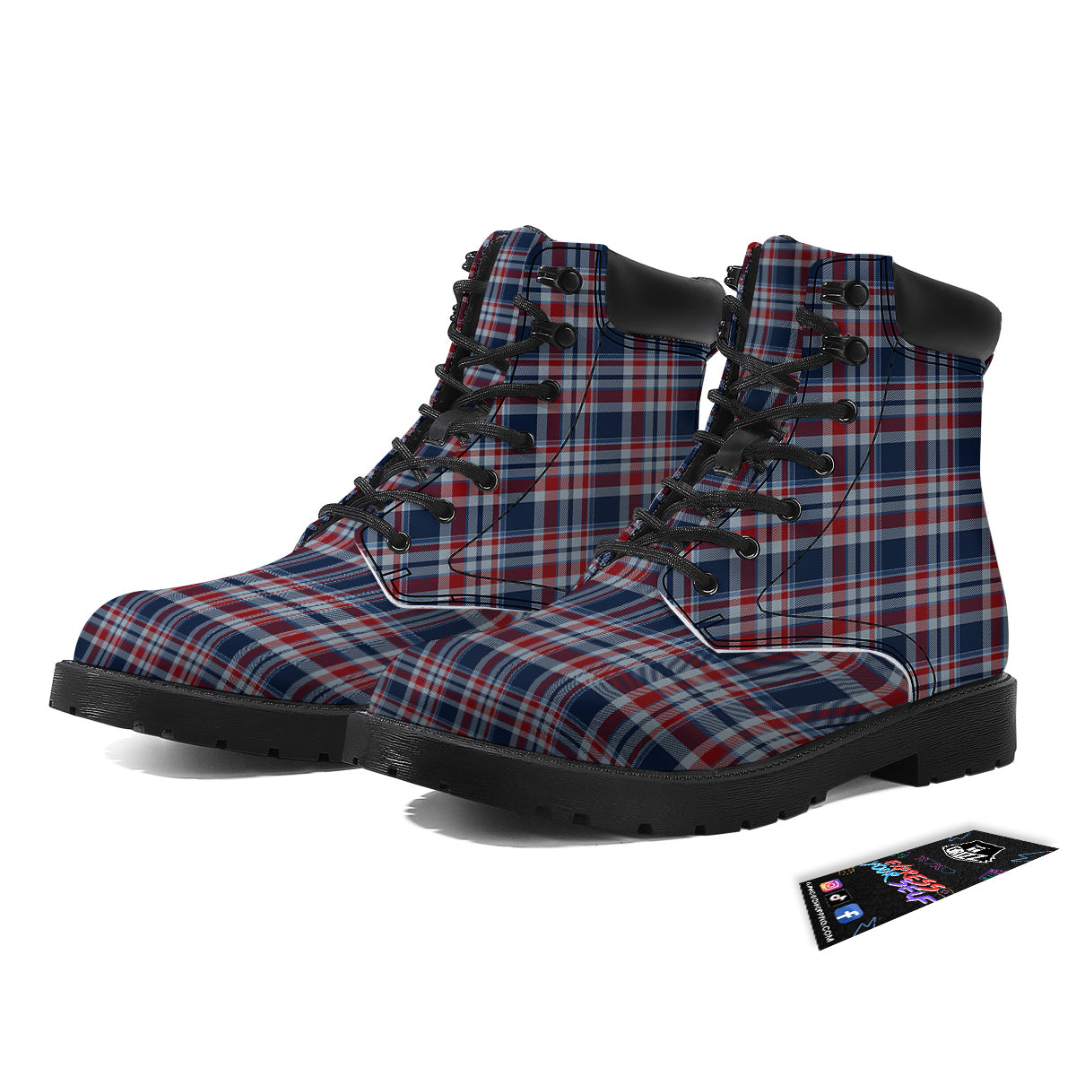 American Plaid Print Pattern Boots-grizzshop