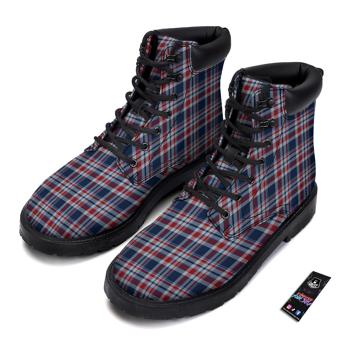 American Plaid Print Pattern Boots-grizzshop