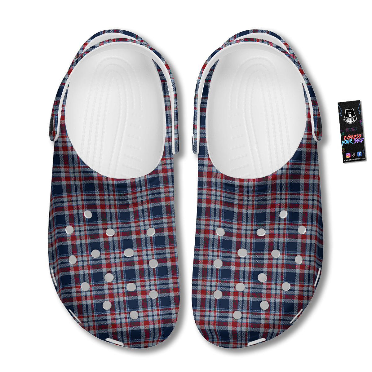 American Plaid Print Pattern Clog-grizzshop