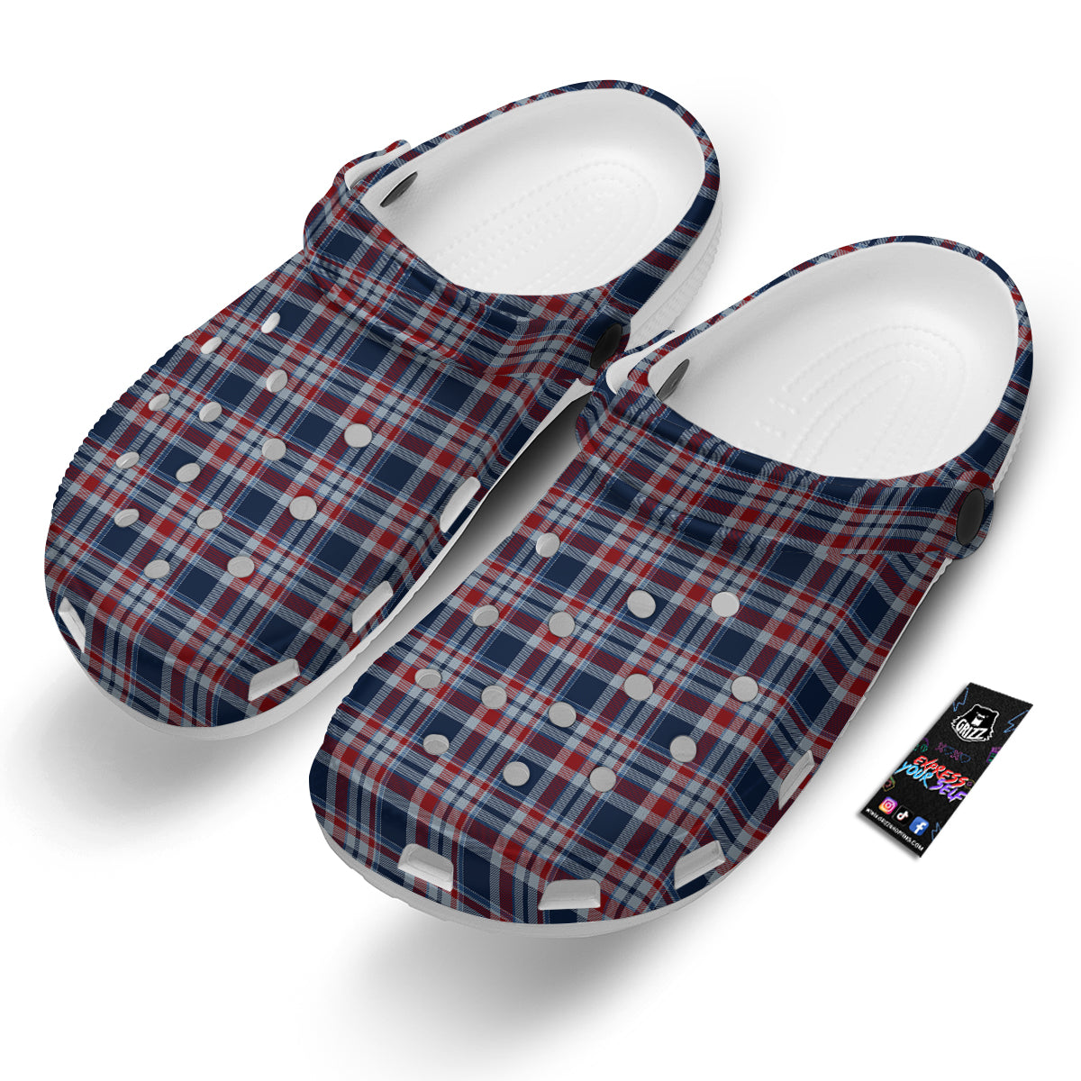 American Plaid Print Pattern Clog-grizzshop
